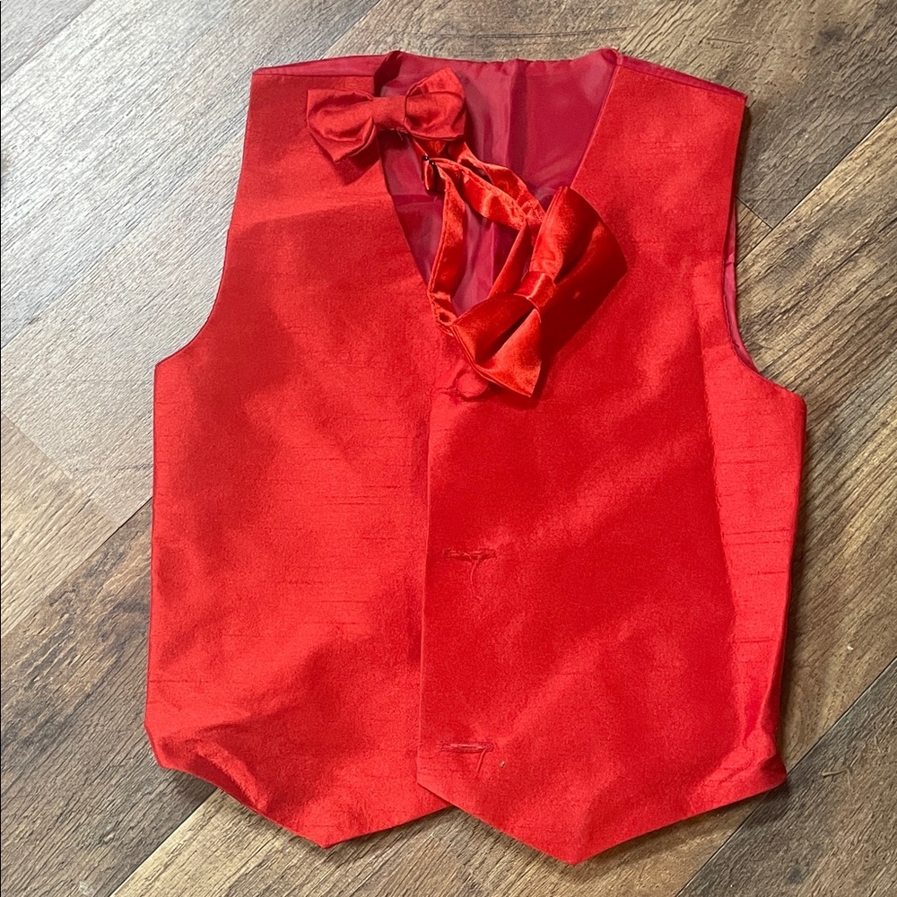 Kids Red Vest and Bow Tie Set
